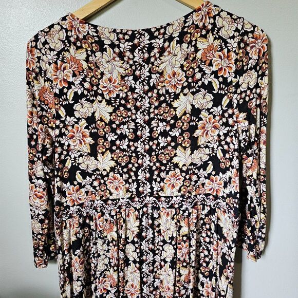 EUC J. JILL FLORAL 3/4 SLEEVES SOFT BABY DOLL DRESS SIZE SMALL WOMENS - Picture 4 of 16